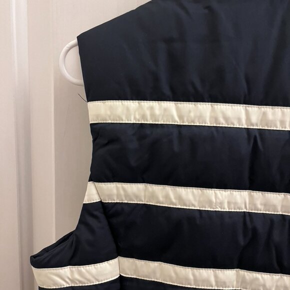 Nautica Women's Navy and White Striped Vest With Embellished anchor snaps Small - Picture 14 of 16